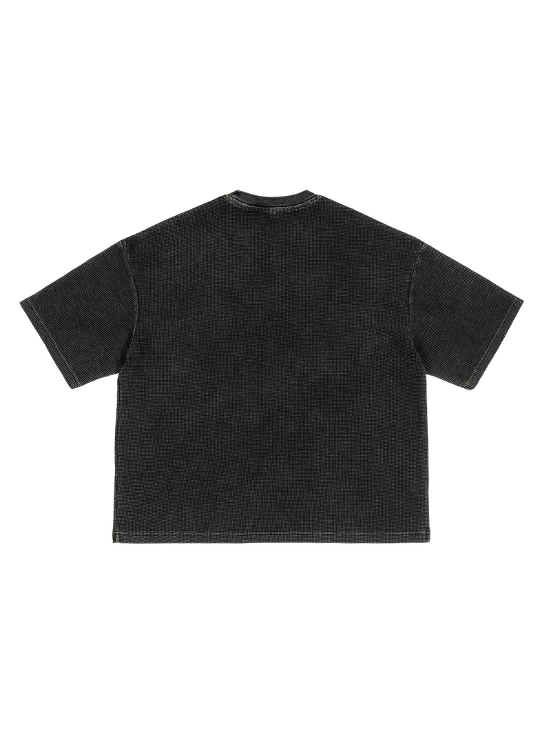 Waffle-Texture Washed Boxy T-Shirt