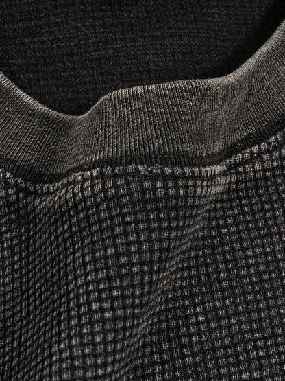 Waffle-Texture Washed Boxy T-Shirt