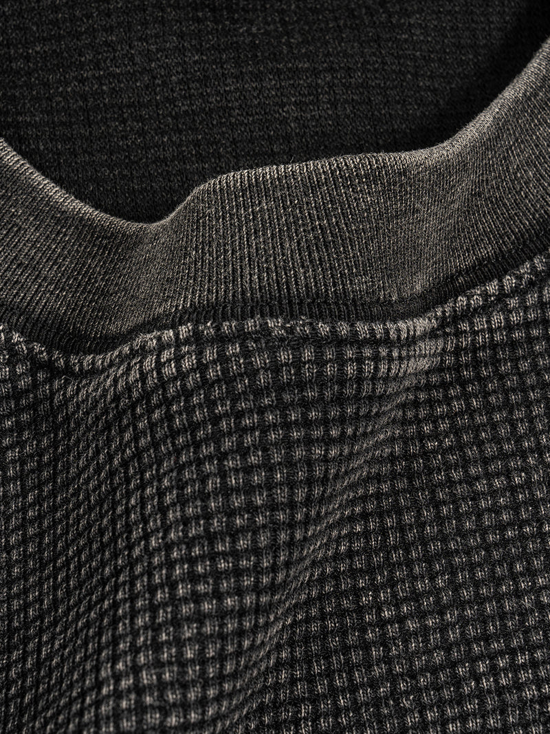 Waffle-Texture Washed Boxy T-Shirt