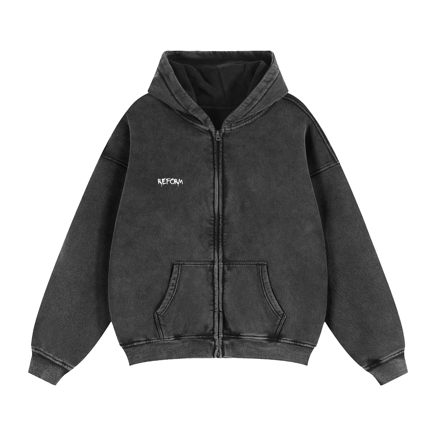 Zip-Through Boxy Fleece Hoodie
