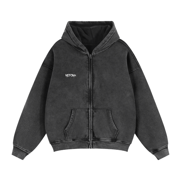 Zip-Through Boxy Fleece Hoodie