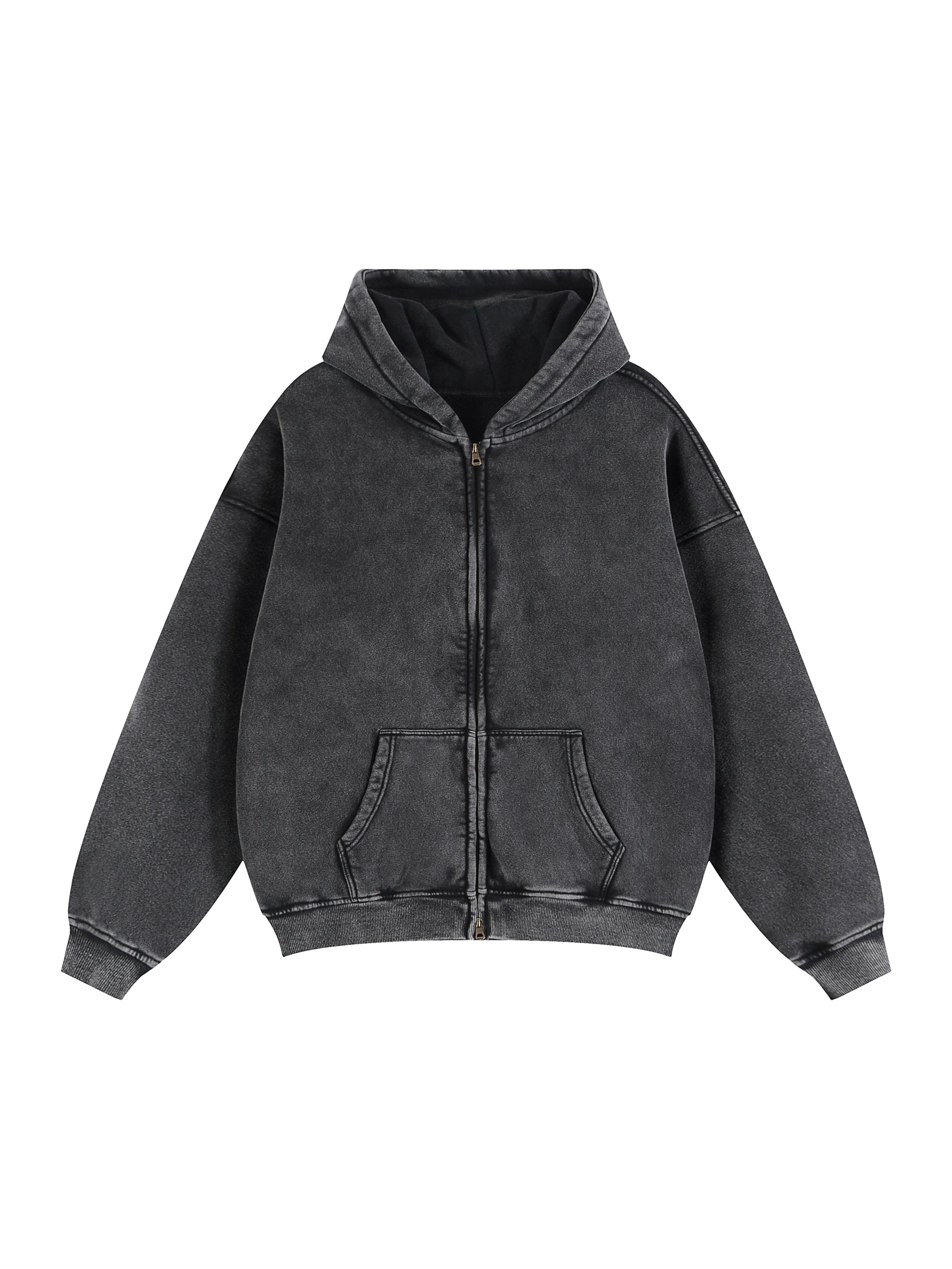Zip-Through Boxy Fleece Hoodie