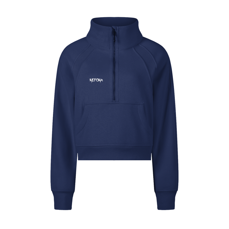Cropped Half-Zip Sweatshirt