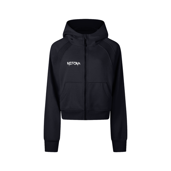 Cropped Zip-Through Hoodie