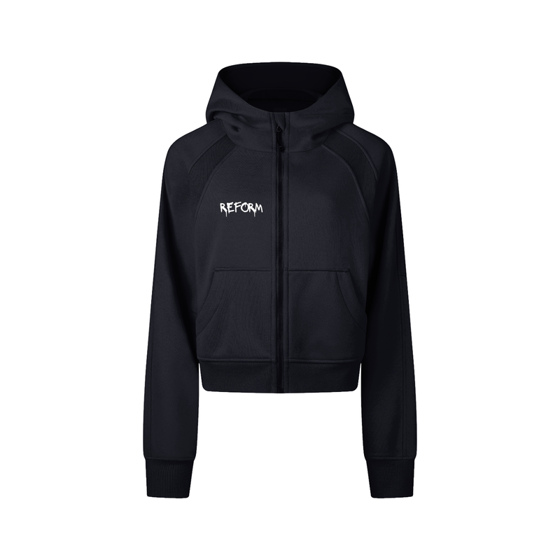 Cropped Zip-Through Hoodie