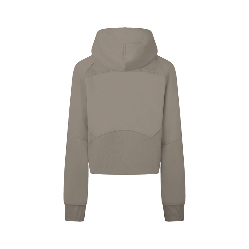 Cropped Zip-Through Hoodie