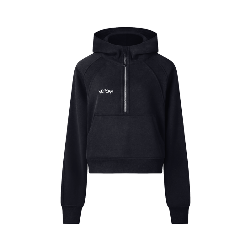 Cropped Half-Zip Hoodie